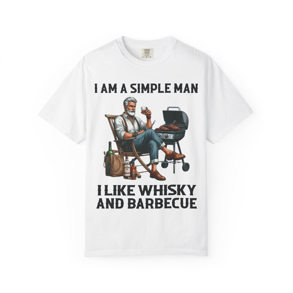 Whisky & Barbecue T-Shirt — "I Am a Simple Man" Men's BBQ Grill Tee