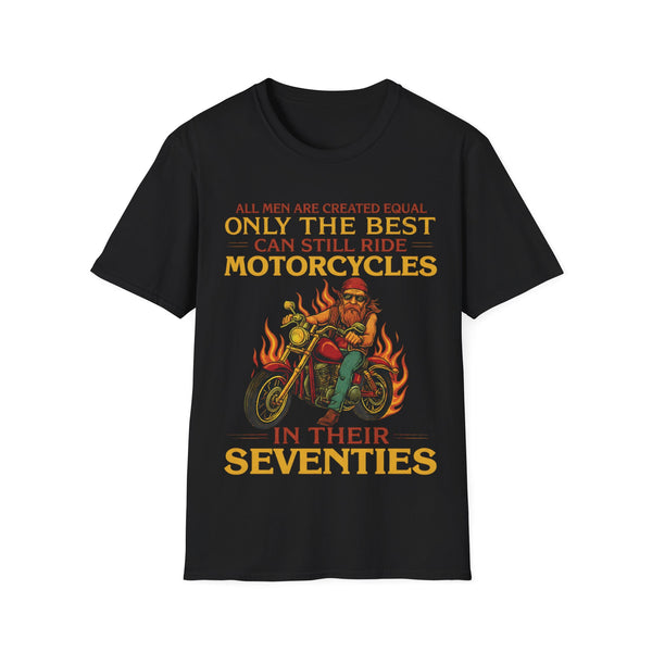 Seventies Motorcycle T‑Shirt – "Only the Best Can Still Ride Motorcycles in Their Seventies" Vintage Biker Tee