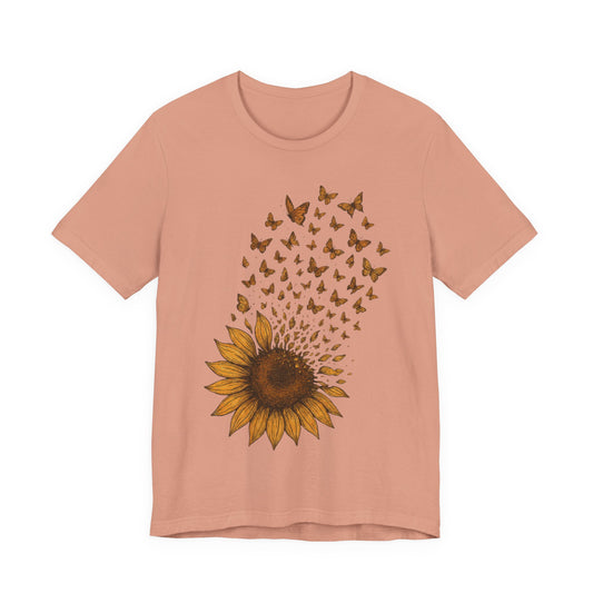 Sunflower Butterfly Tee – Women's Floral Butterfly Shirt